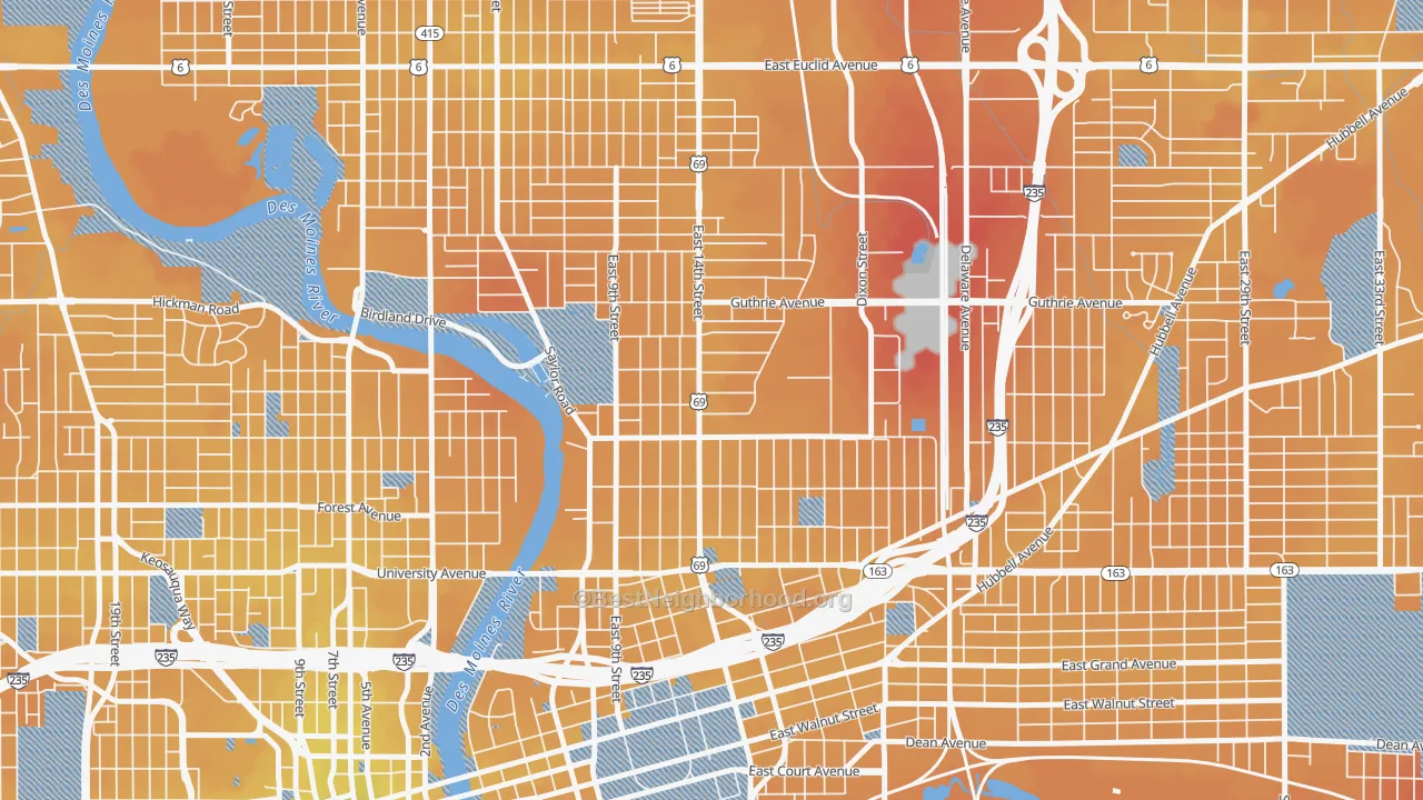 Transit Grade map of 50316, IA