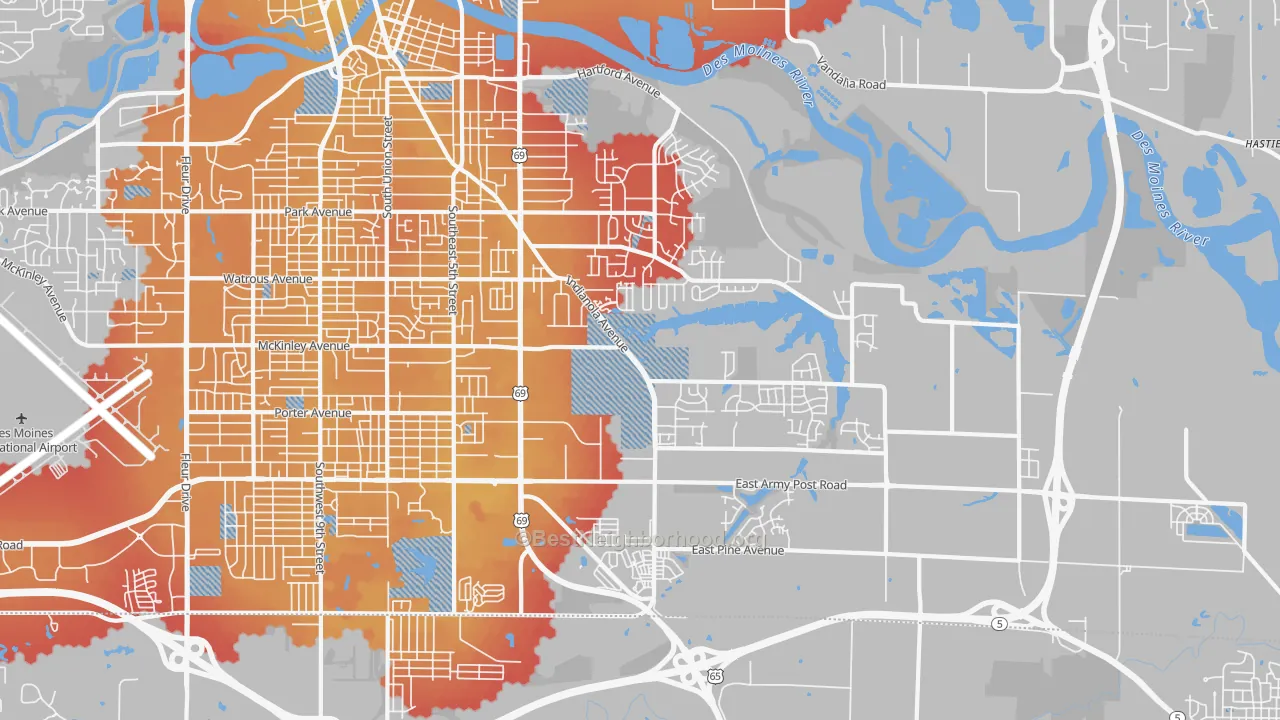 Transit Grade map of 50320, IA