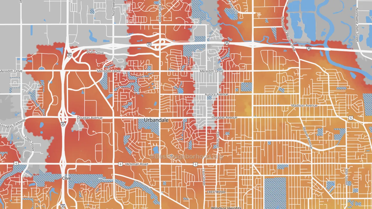 Transit Grade map of 50322, IA
