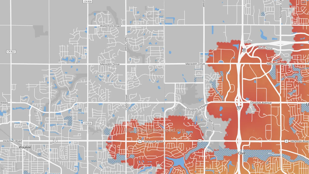 Transit Grade map of 50323, IA