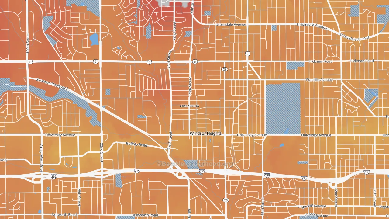 Transit Grade map of 50324, IA