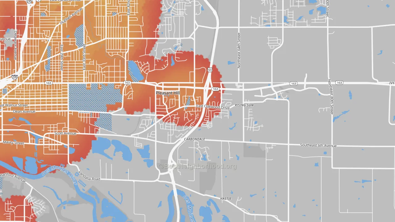 Transit Grade map of 50327, IA
