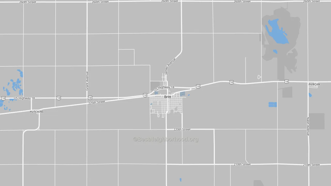 Transit Grade map of 50423, IA