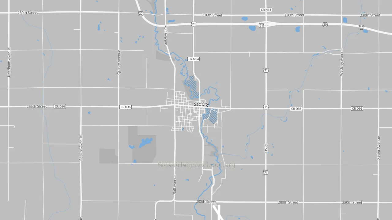 Transit Grade map of 50583, IA