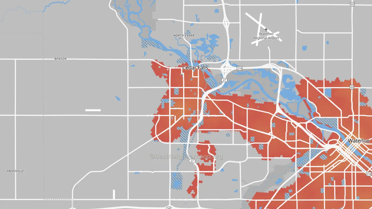 Transit Grade map of 50613, IA