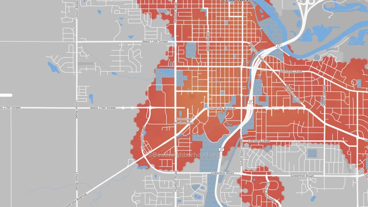 Transit Grade map of 50614, IA