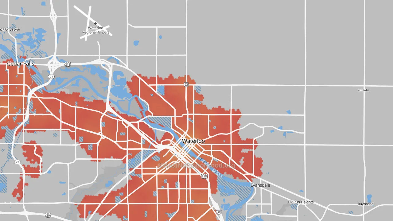 Transit Grade map of 50703, IA