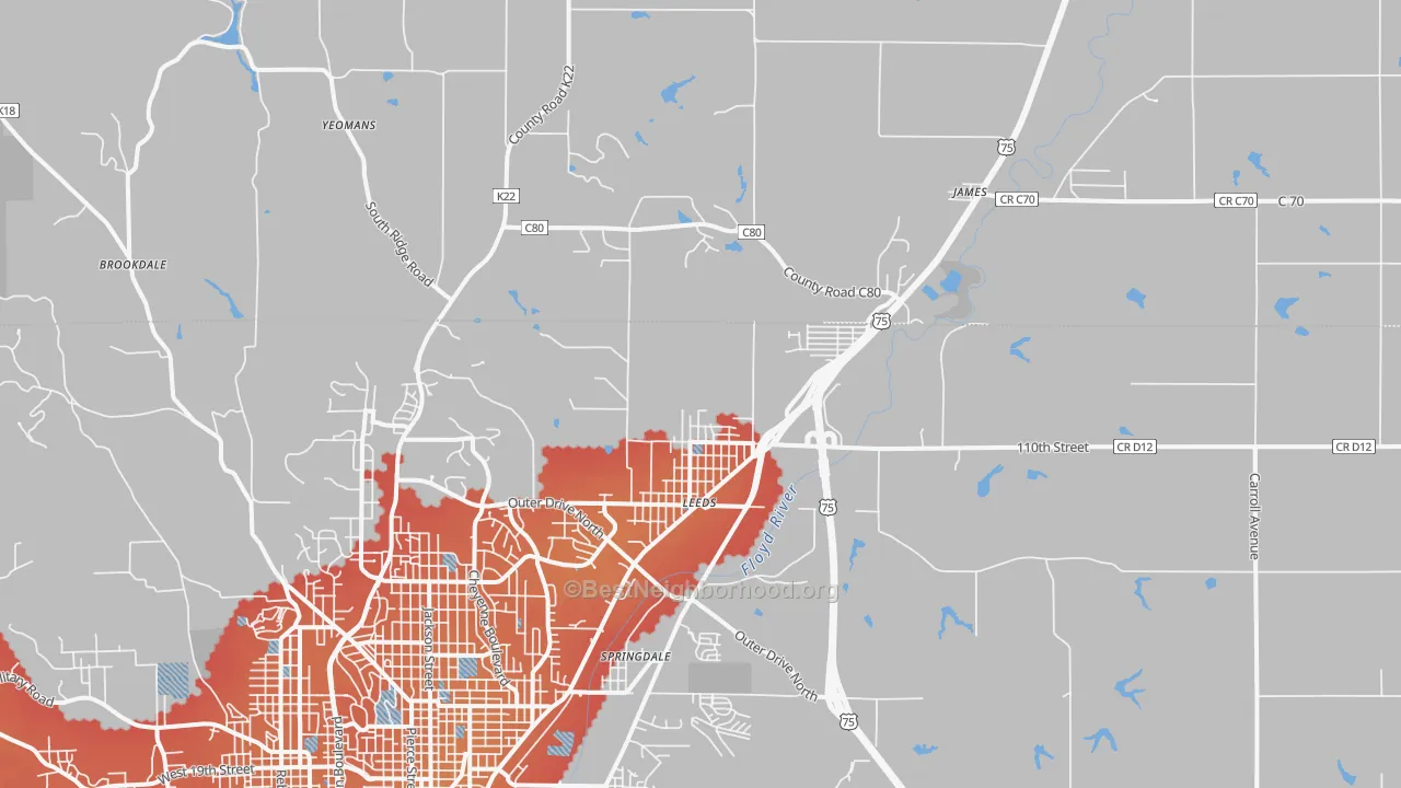 Transit Grade map of 51108, IA