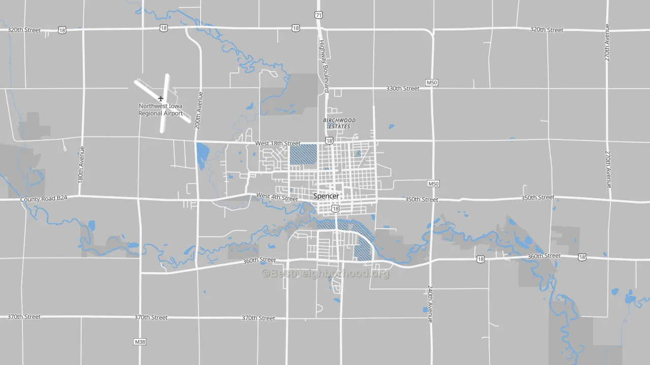 Transit Grade map of 51301, IA