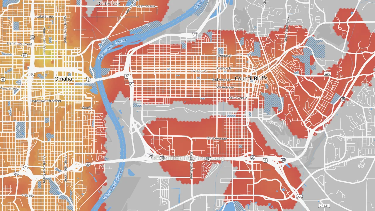 Transit Grade map of 51501, IA