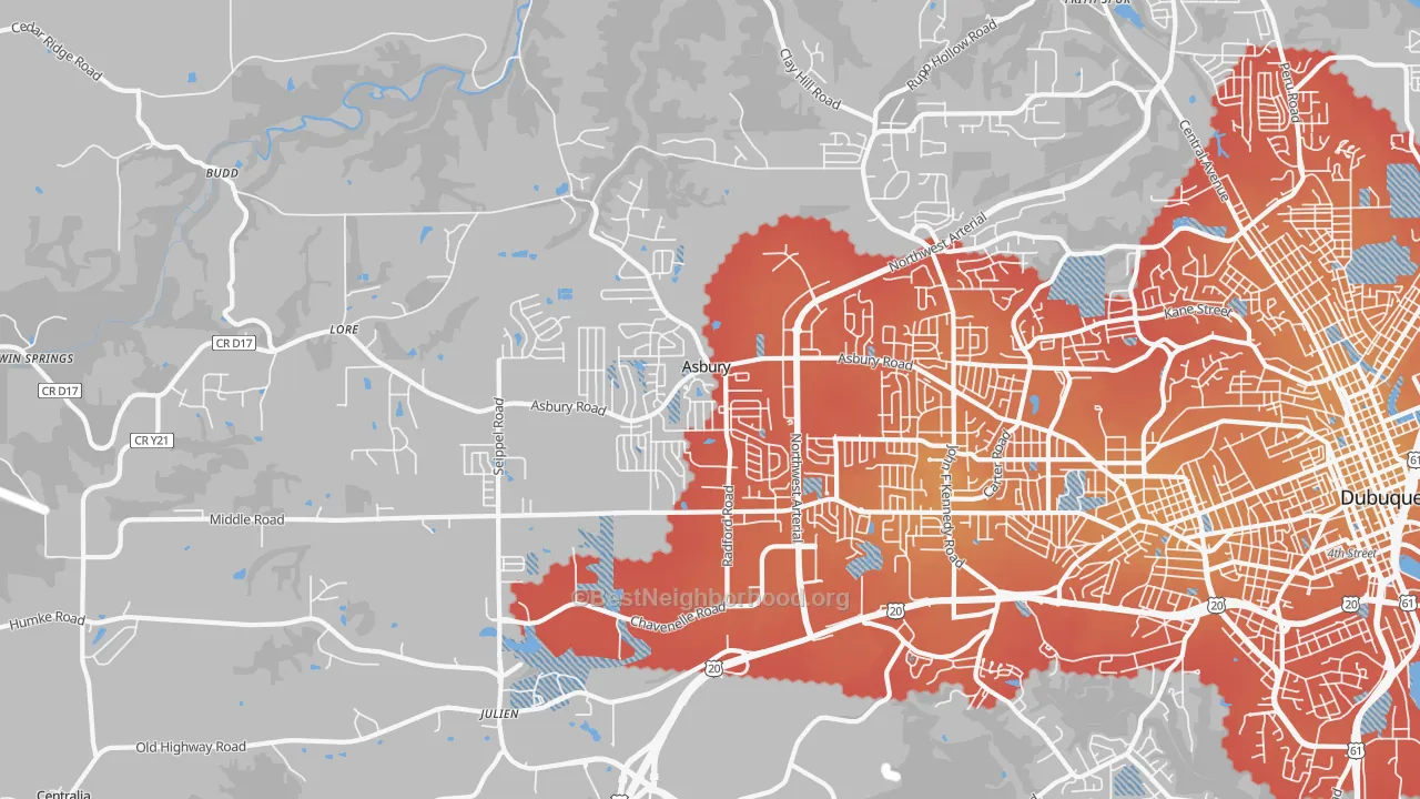 Transit Grade map of 52002, IA