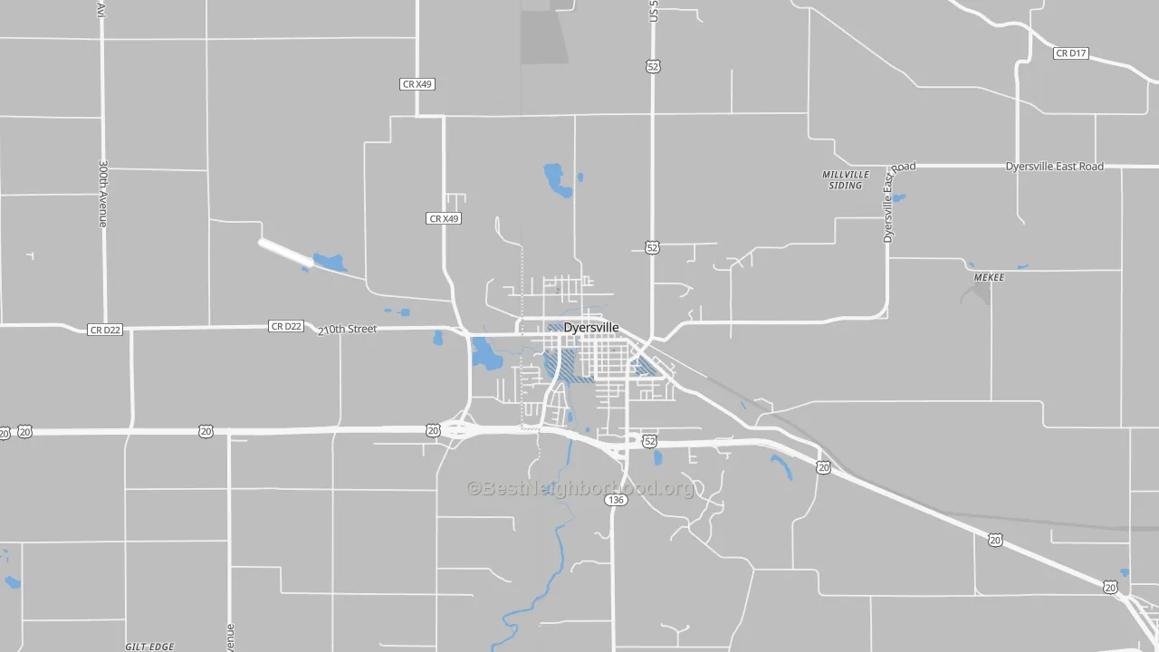 Transit Grade map of 52040, IA
