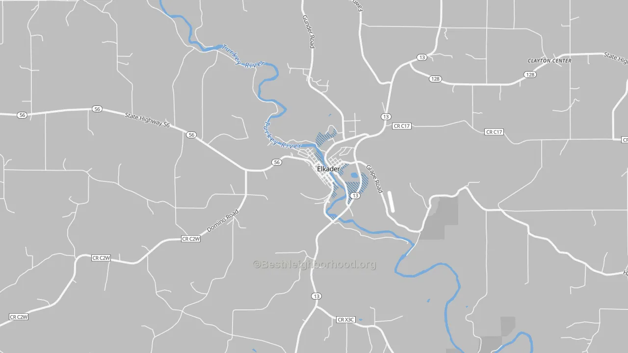 Transit Grade map of 52043, IA