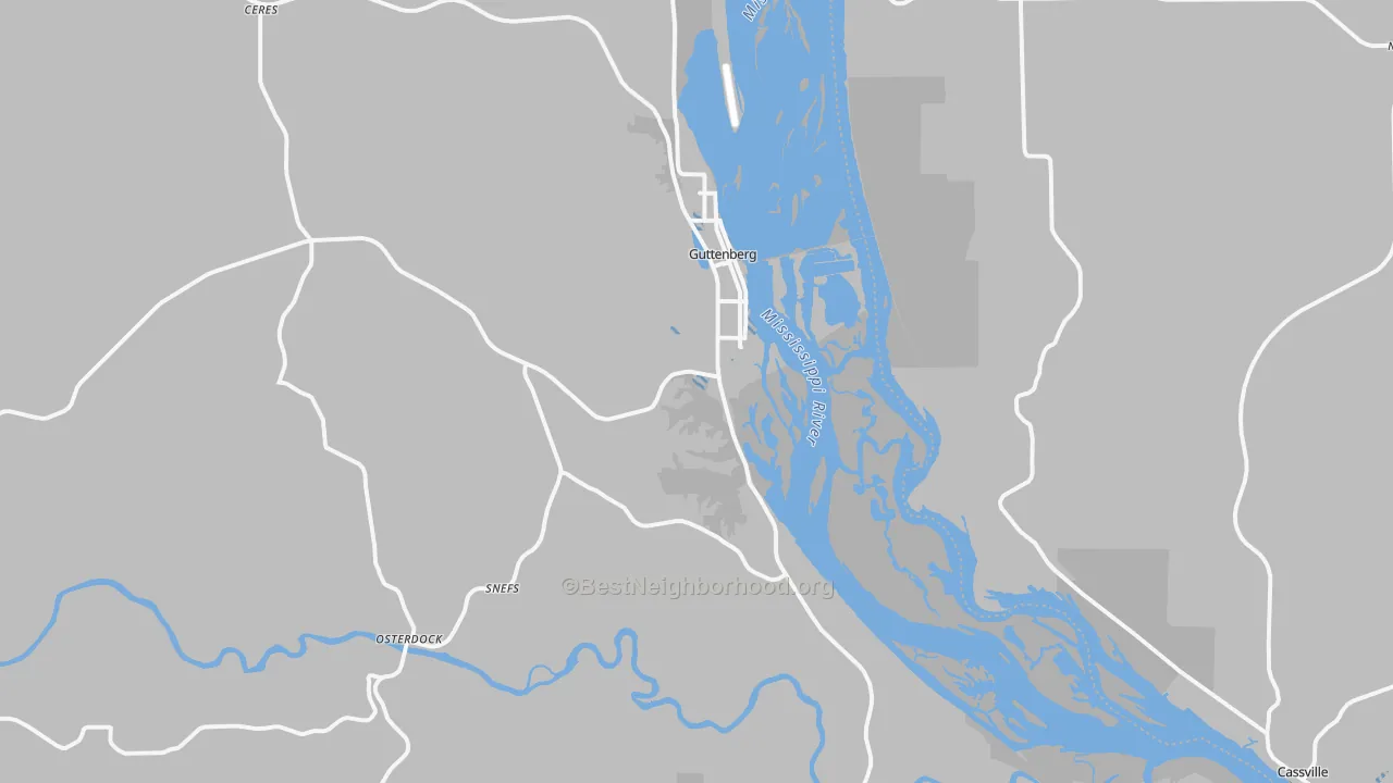 Transit Grade map of 52052, IA