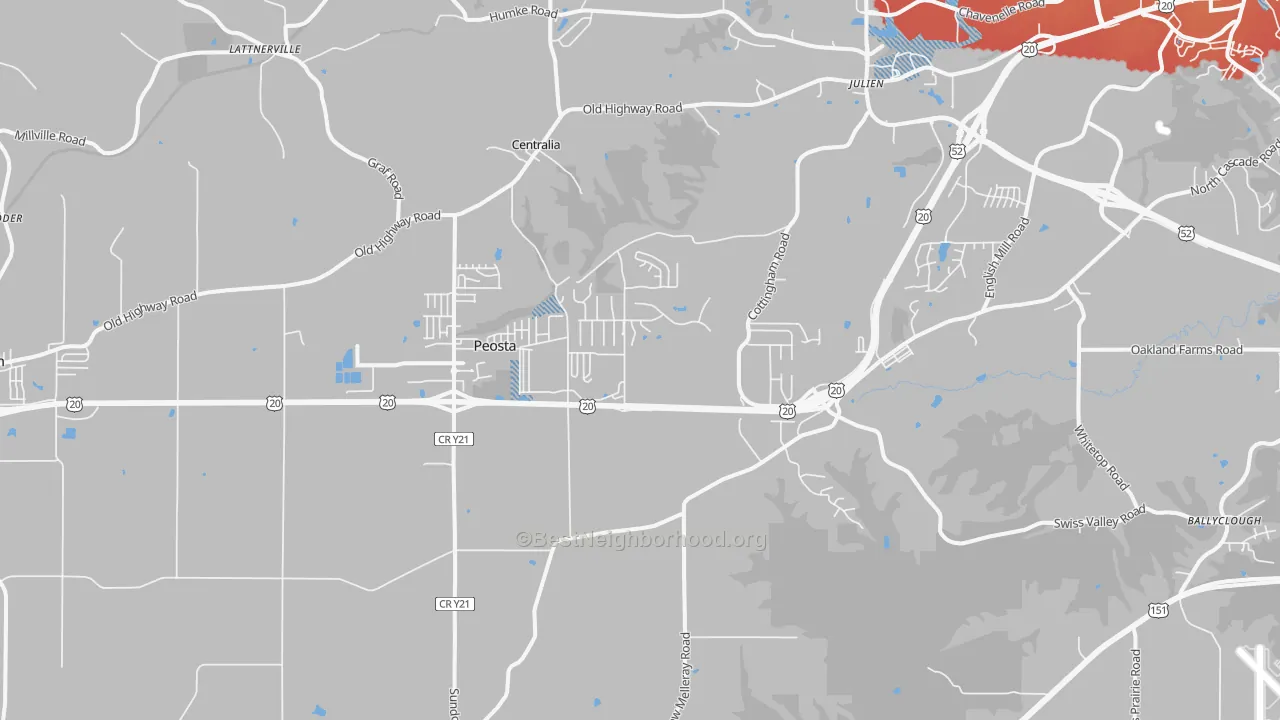 Transit Grade map of 52068, IA
