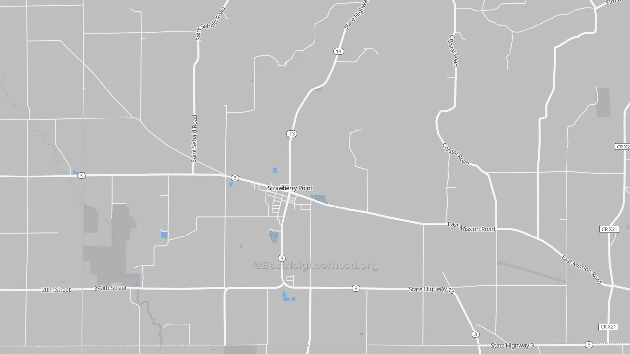 Transit Grade map of 52076, IA
