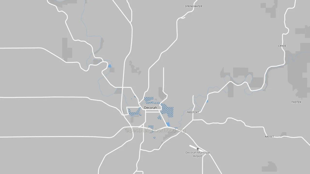 Transit Grade map of 52101, IA