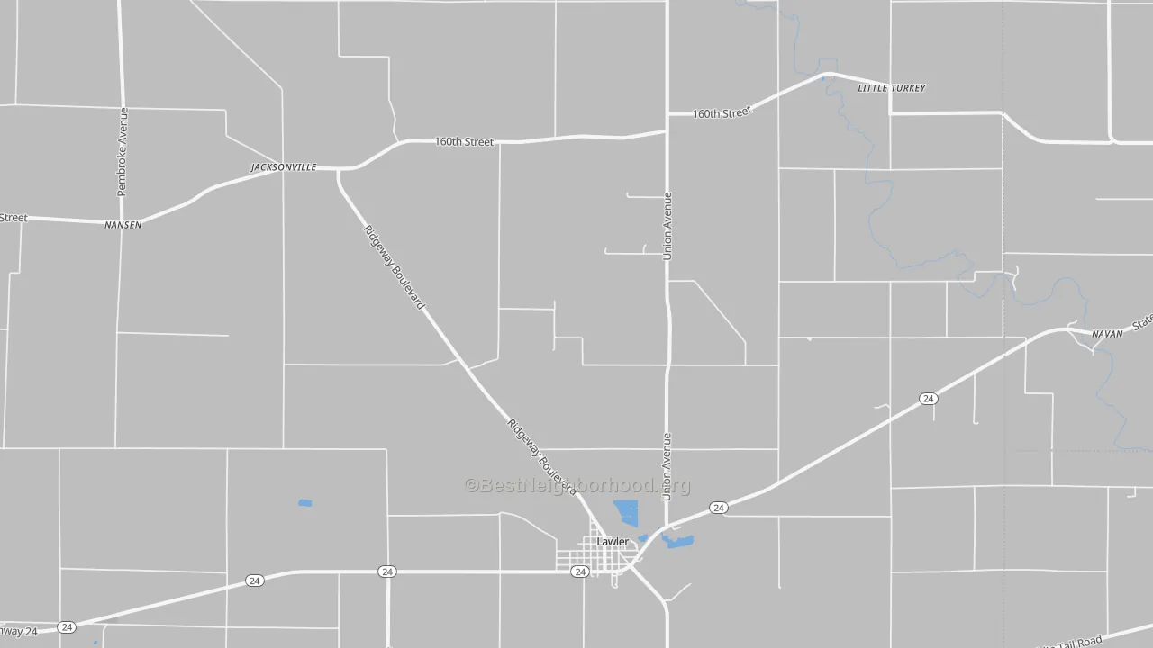 Transit Grade map of 52154, IA
