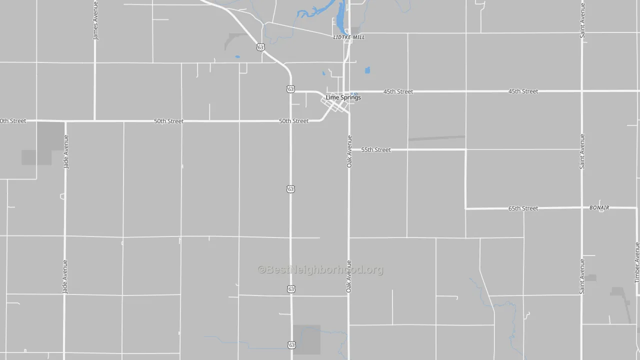 Transit Grade map of 52155, IA