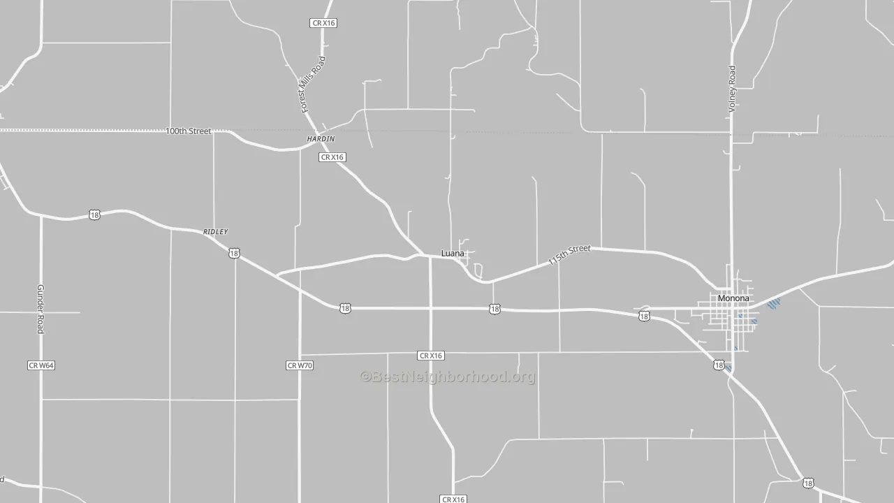 Transit Grade map of 52156, IA