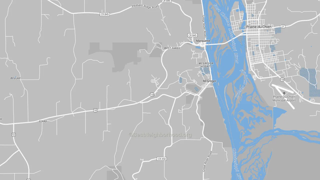 Transit Grade map of 52157, IA