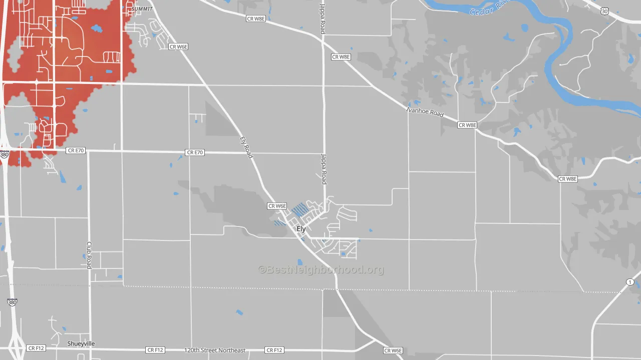 Transit Grade map of 52227, IA