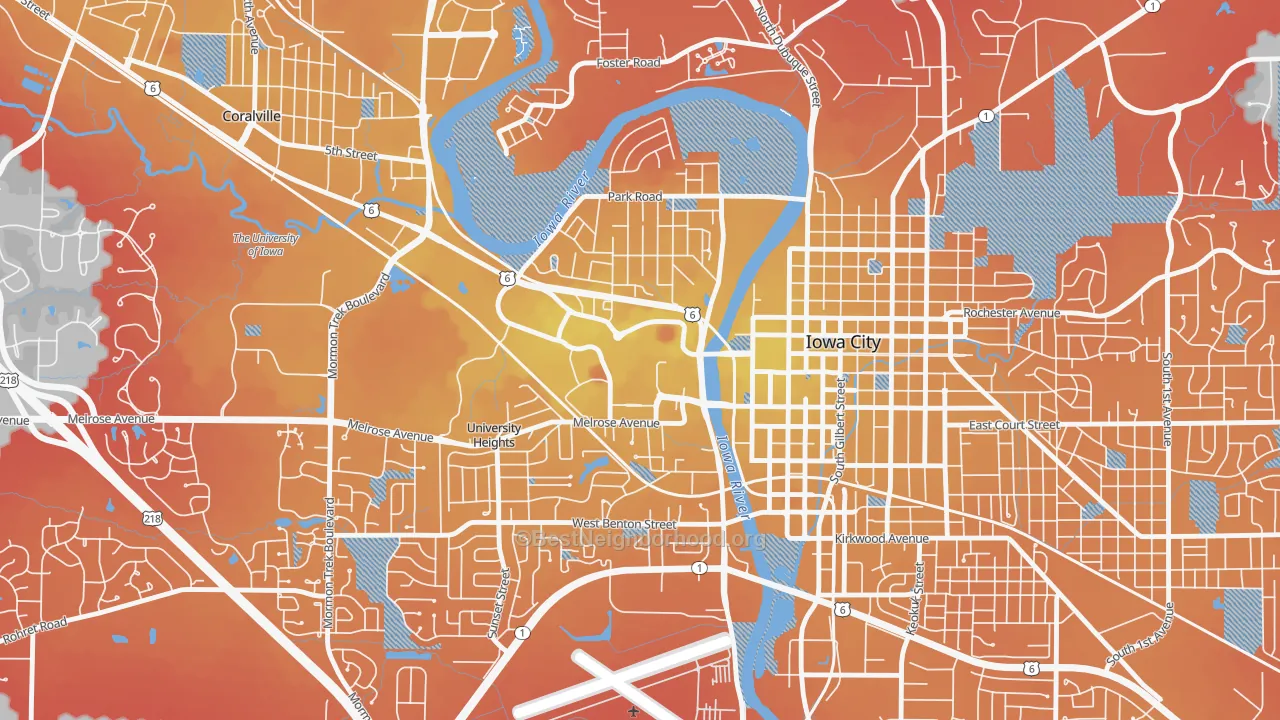 Transit Grade map of 52242, IA