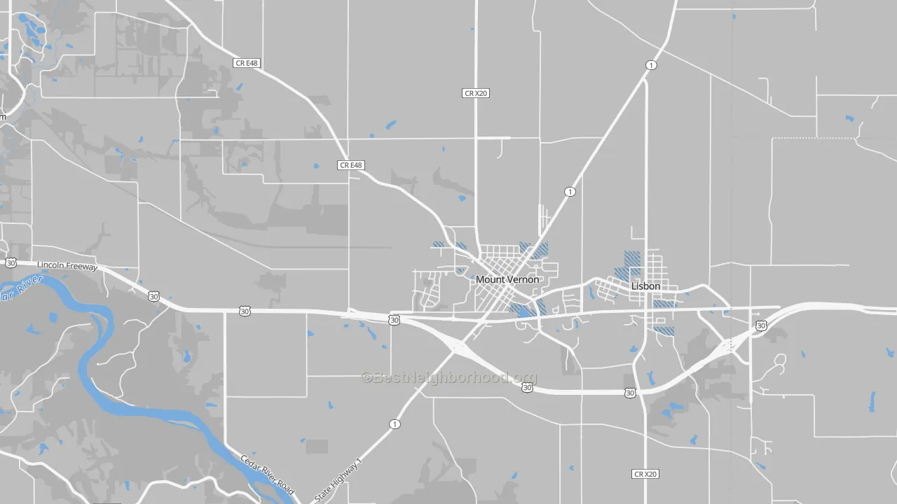 Transit Grade map of 52314, IA