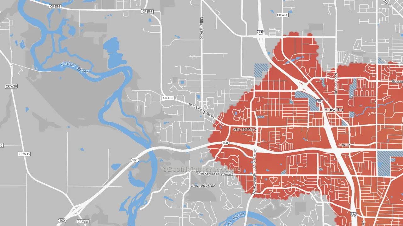Transit Grade map of 52411, IA