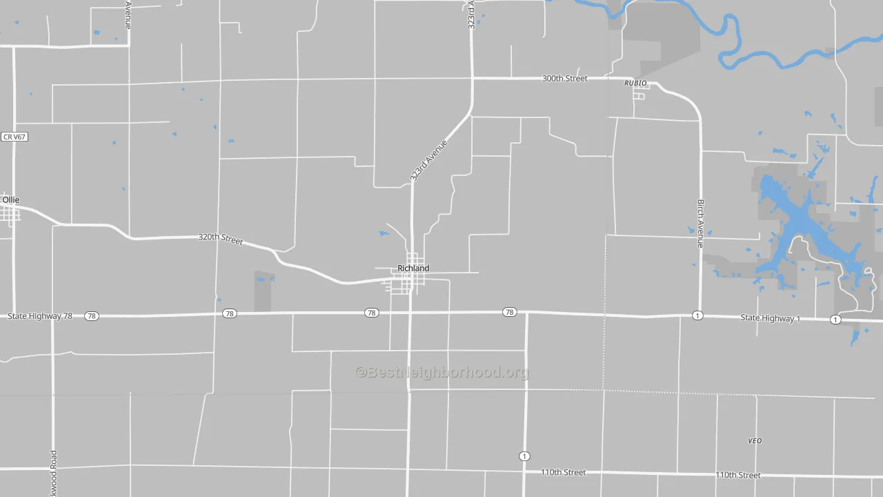 Transit Grade map of 52585, IA