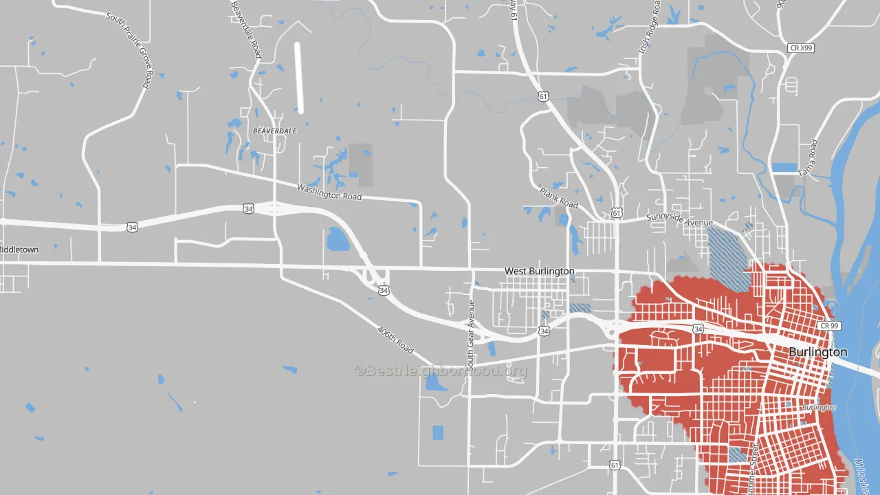 Transit Grade map of 52655, IA