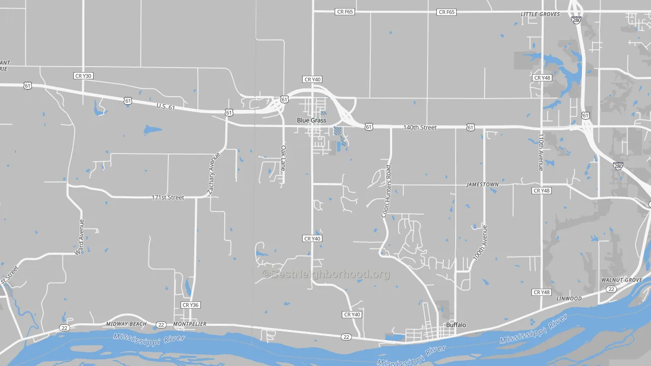 Transit Grade map of 52726, IA