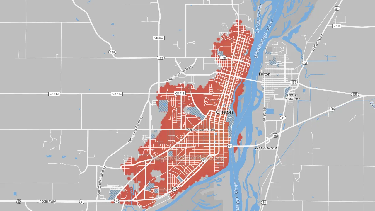 Transit Grade map of 52732, IA