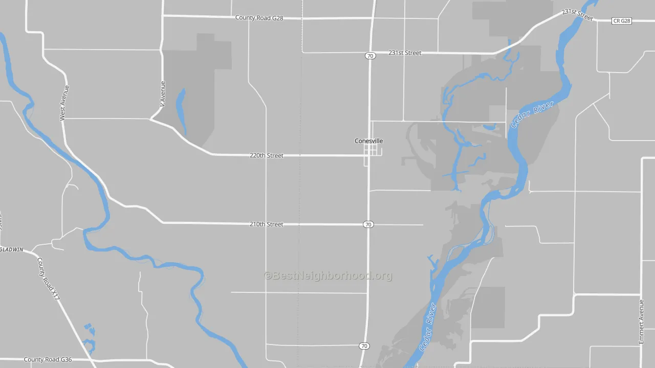 Transit Grade map of 52739, IA