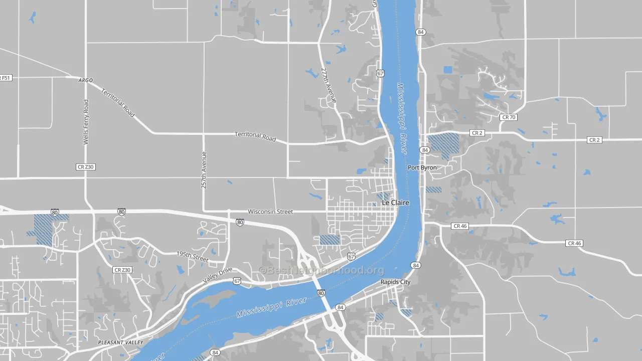 Transit Grade map of 52753, IA