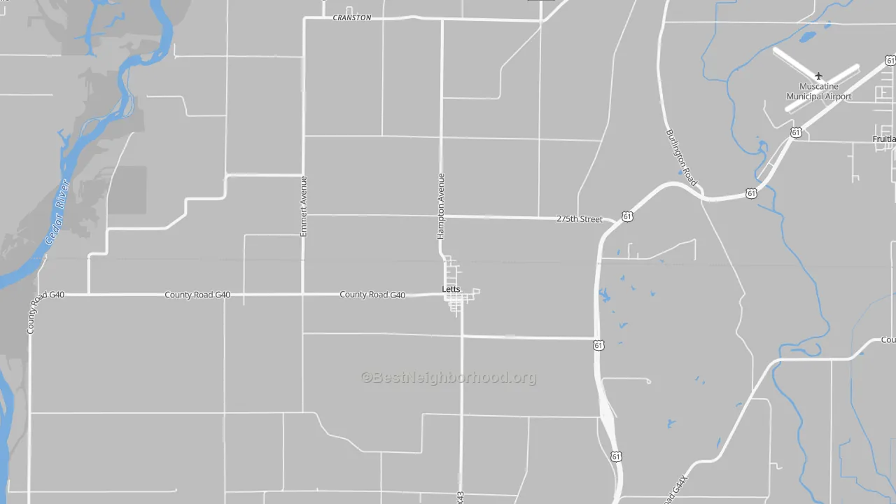 Transit Grade map of 52754, IA