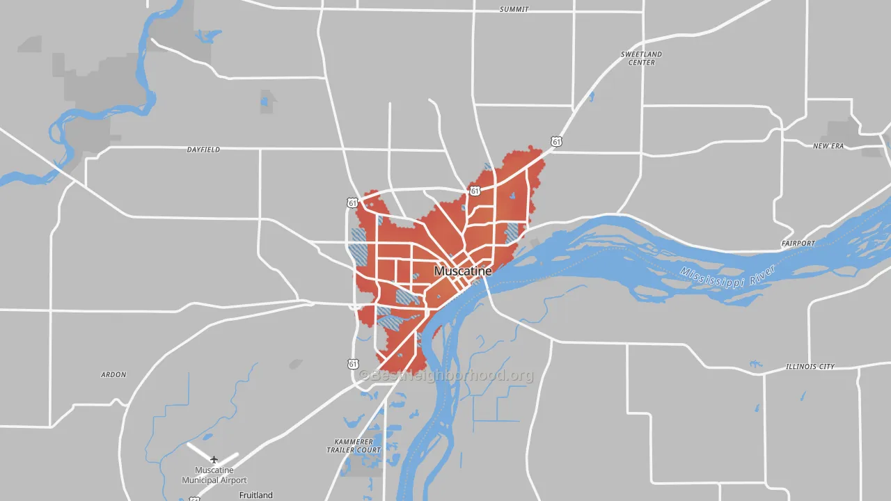 Transit Grade map of 52761, IA