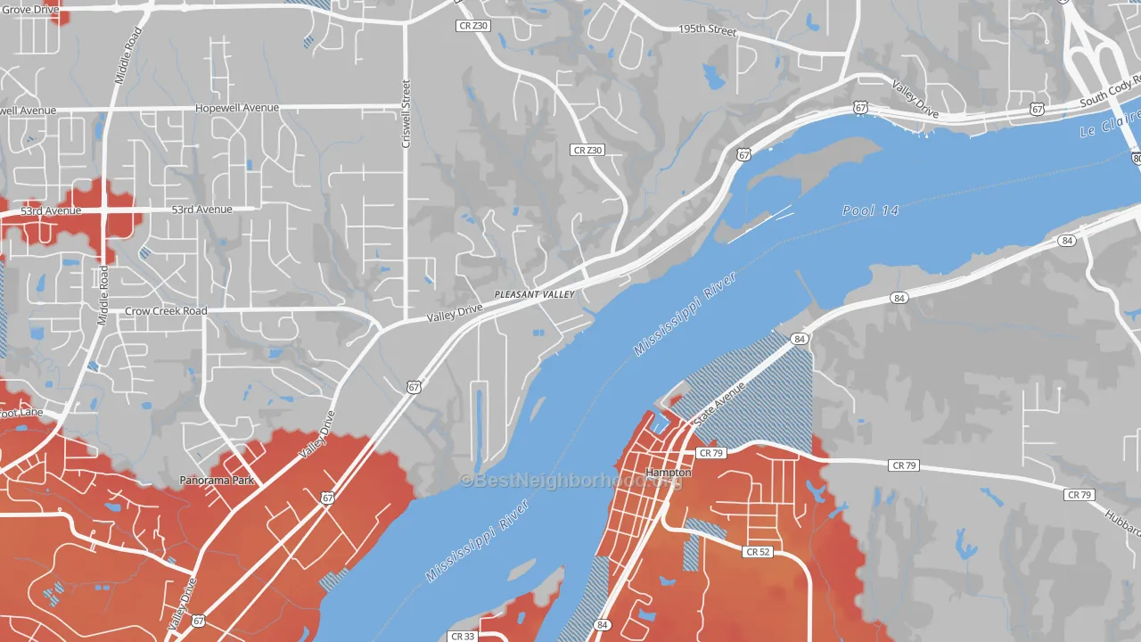 Transit Grade map of 52767, IA