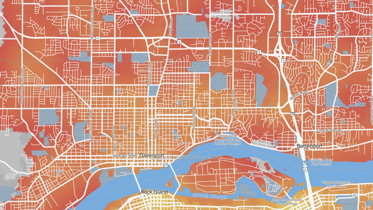 Transit Grade map of 52803, IA