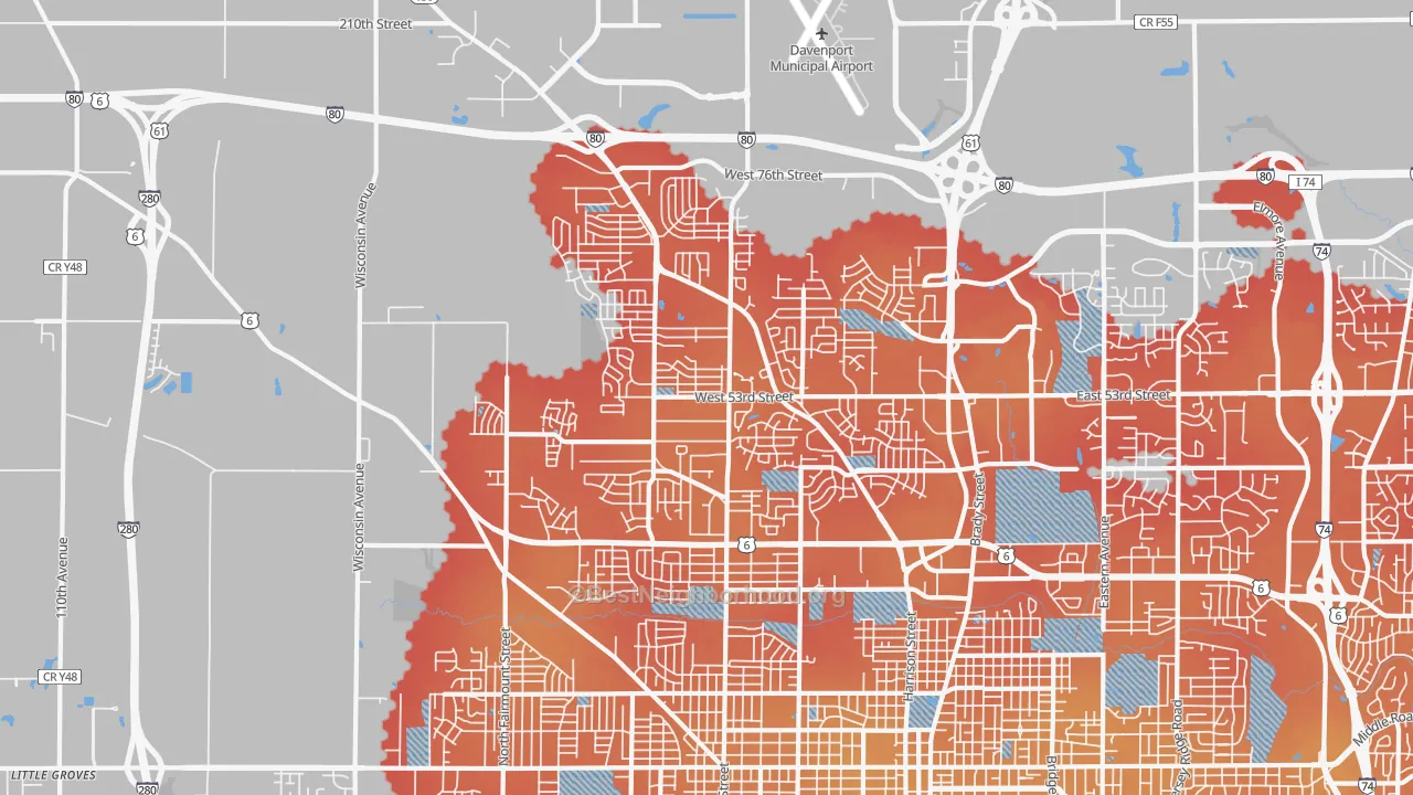 Transit Grade map of 52806, IA