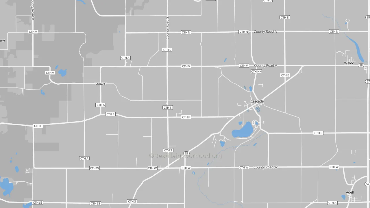 Transit Grade map of 53011, WI