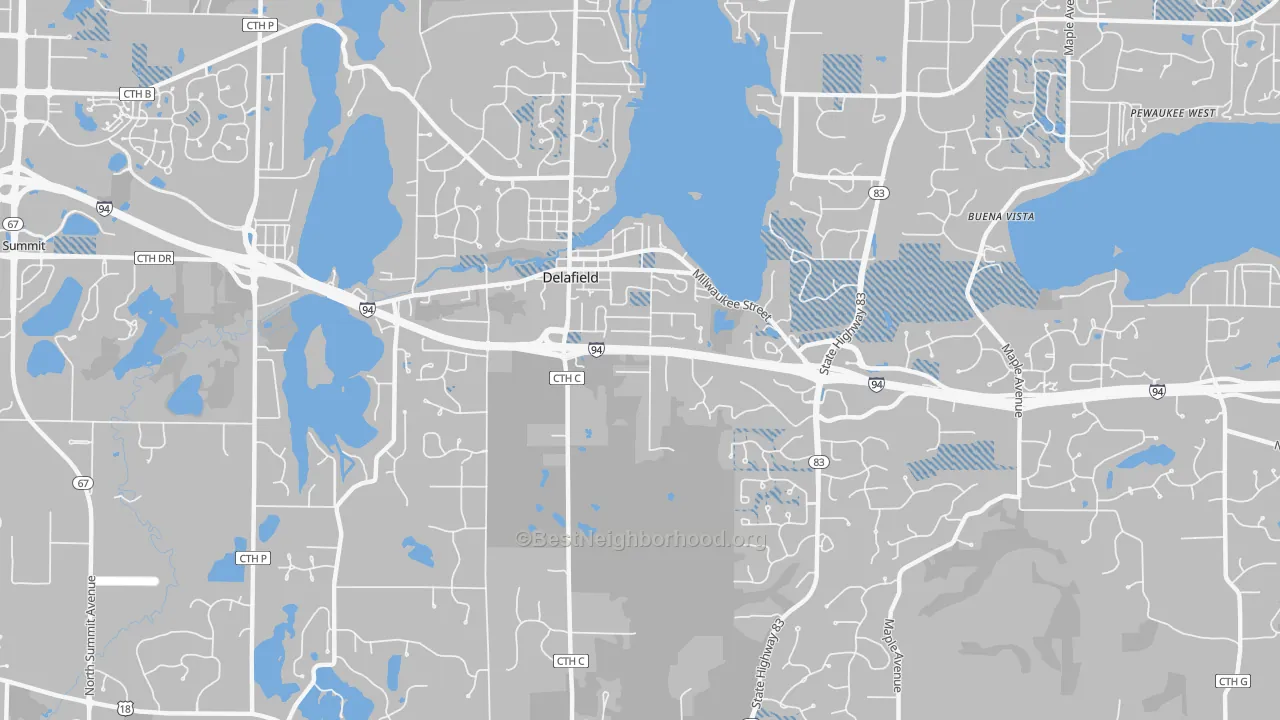 Transit Grade map of 53018, WI