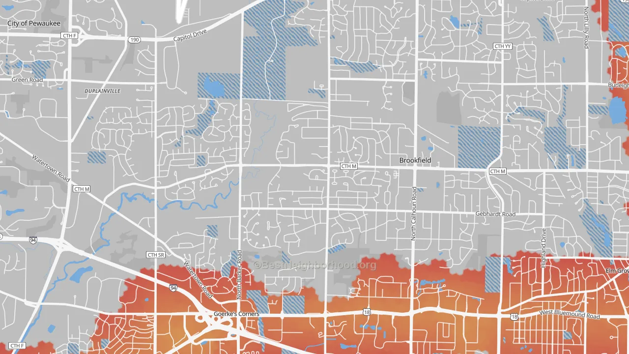 Transit Grade map of 53045, WI