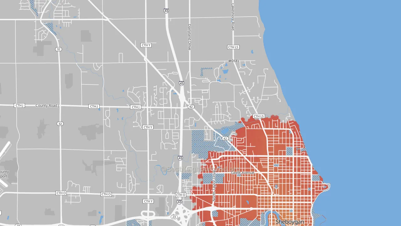 Transit Grade map of 53083, WI