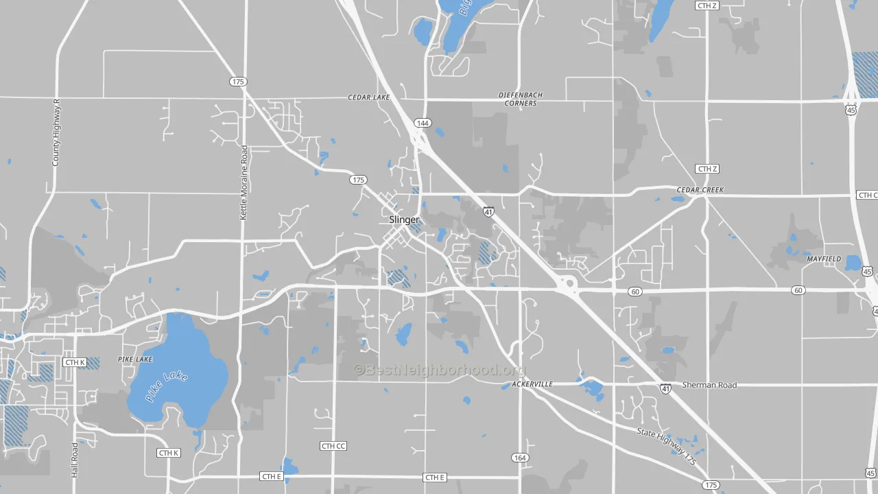 Transit Grade map of 53086, WI
