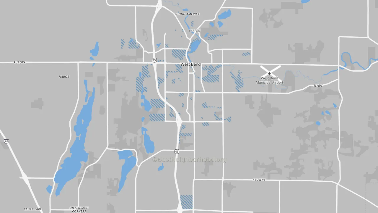 Transit Grade map of 53095, WI