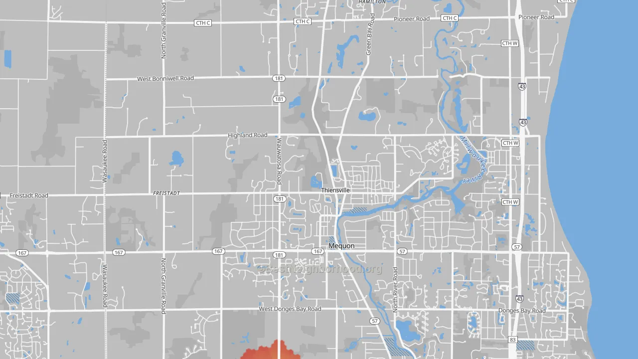 Transit Grade map of 53097, WI