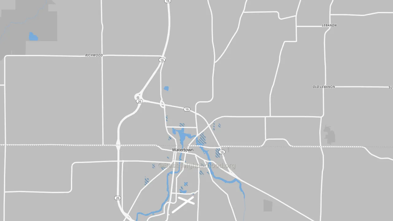 Transit Grade map of 53098, WI