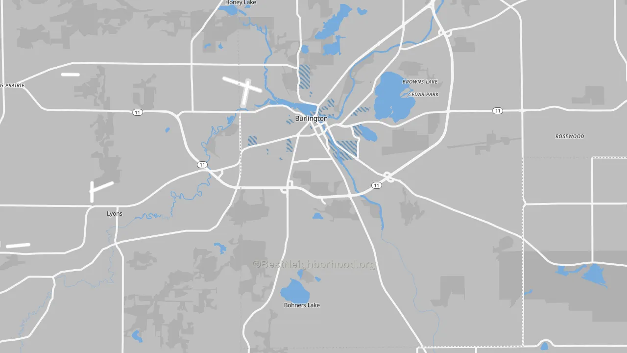 Transit Grade map of 53105, WI