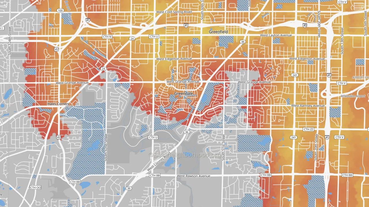 Transit Grade map of 53129, WI